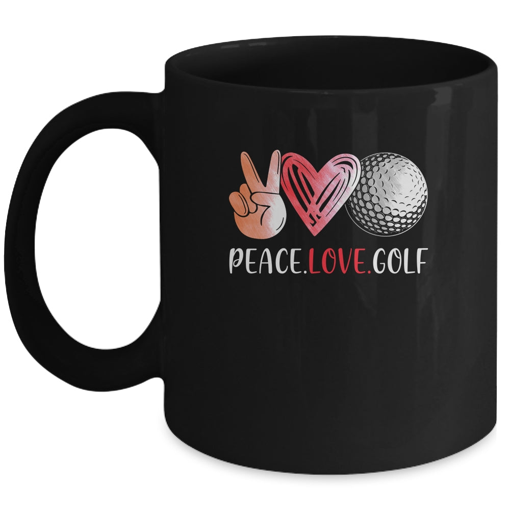 Golf Player Girls Peace Love Golf Women Mug Coffee Mug | Teecentury.com