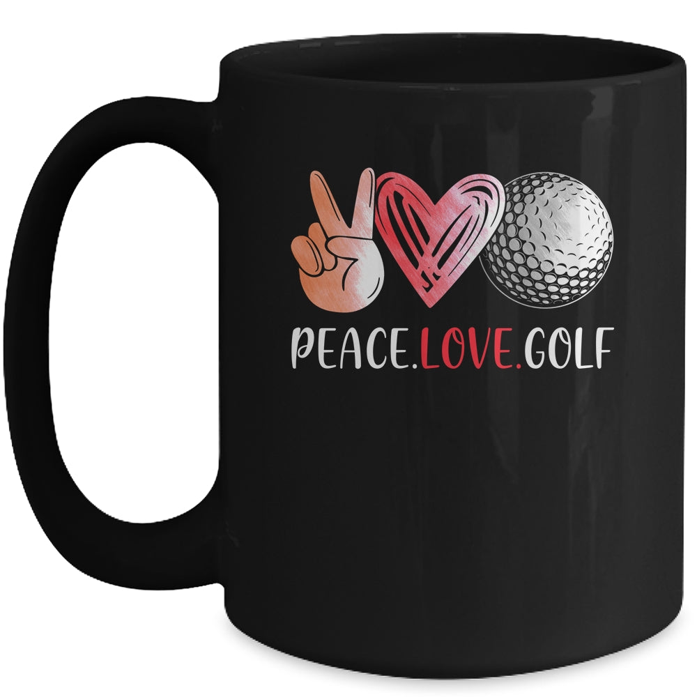 Golf Player Girls Peace Love Golf Women Mug Coffee Mug | Teecentury.com