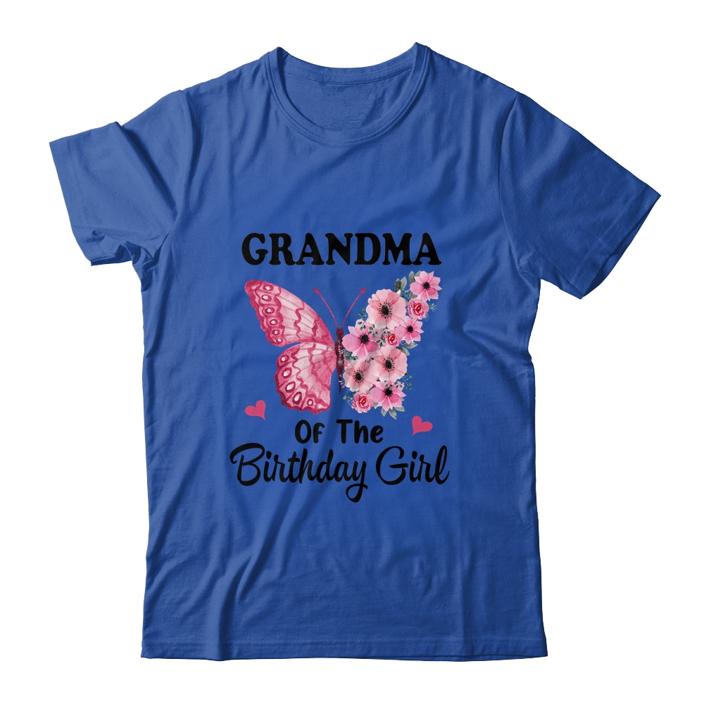 Grandma 1st First Birthday Matching Family Butterfly Floral Shirt & Hoodie | teecentury