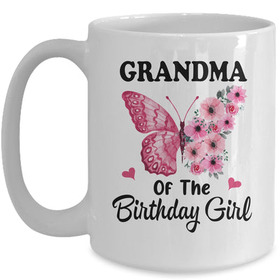 Grandma 1st First Birthday Matching Family Butterfly Floral Mug | teecentury
