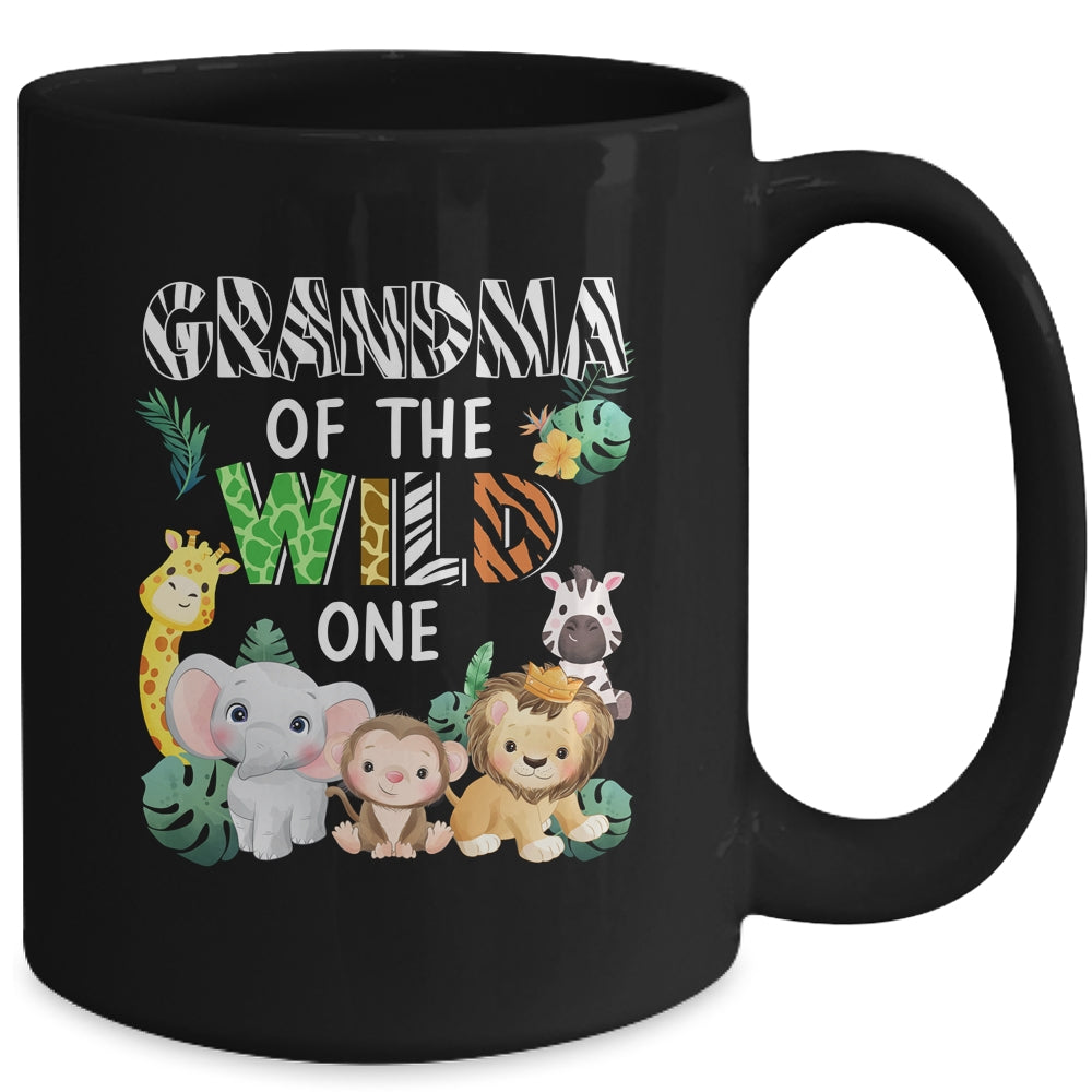 Grandma Of The Wild One Zoo Theme Birthday Safari Animal Mug | teecentury