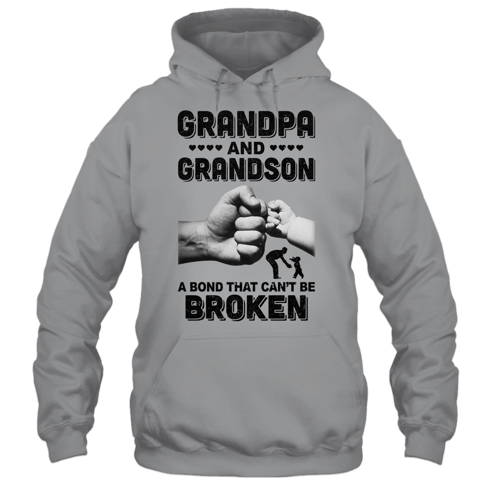 Grandpa And Grandson A Bond That Can't Be Broken Gift T-Shirt & Hoodie | Teecentury.com