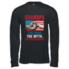 Grandpa The Man The Myth The Bad Influence American Flag T-Shirt & Hoodie | Teecentury.com