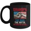 Grandpa The Man The Myth The Bad Influence American Flag Mug Coffee Mug | Teecentury.com
