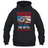 Grandpa The Man The Myth The Bad Influence American Flag T-Shirt & Hoodie | Teecentury.com