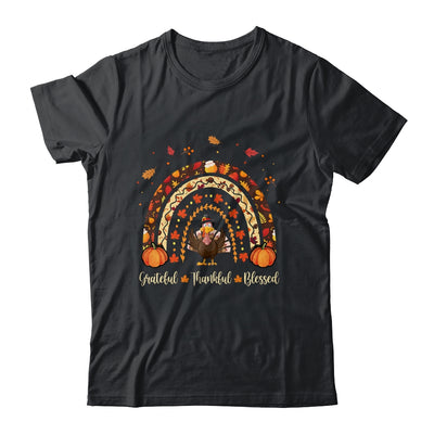 Grateful Thankful Blessed Rainbow Gobble Turkey Thanksgiving T-Shirt & Hoodie | Teecentury.com