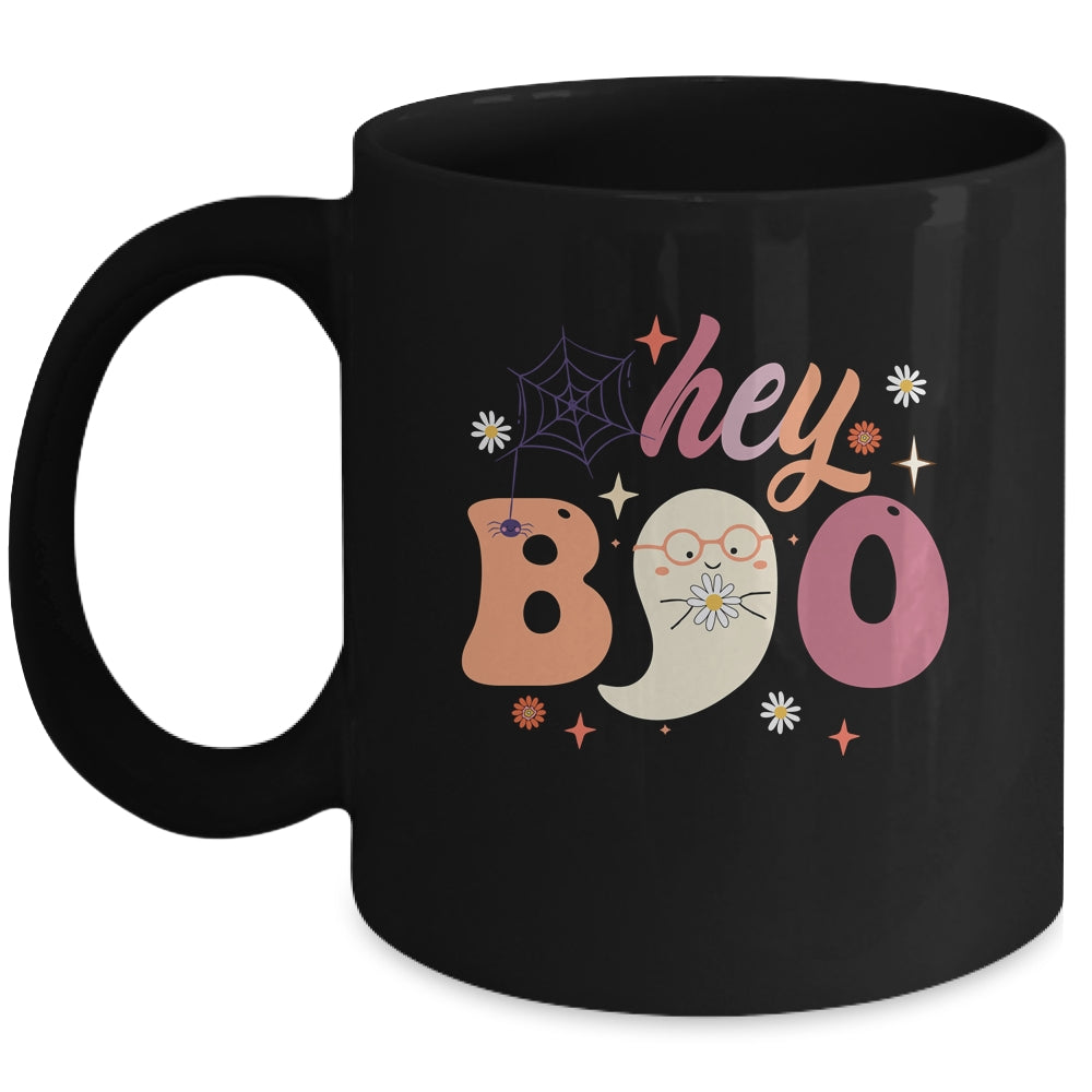 Groovy Ghost Halloween Hey Boo Trendy Halloween Mug | teecentury
