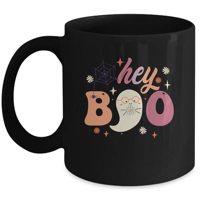 Groovy Ghost Halloween Hey Boo Trendy Halloween Mug | teecentury