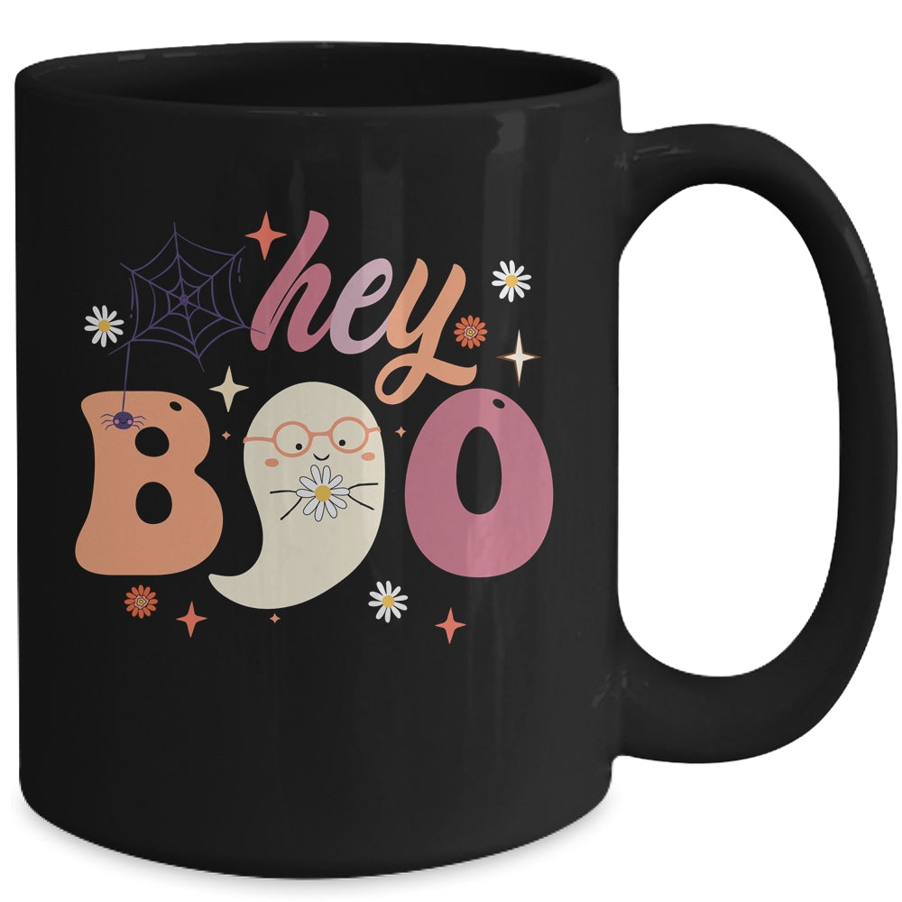 Groovy Ghost Halloween Hey Boo Trendy Halloween Mug | teecentury