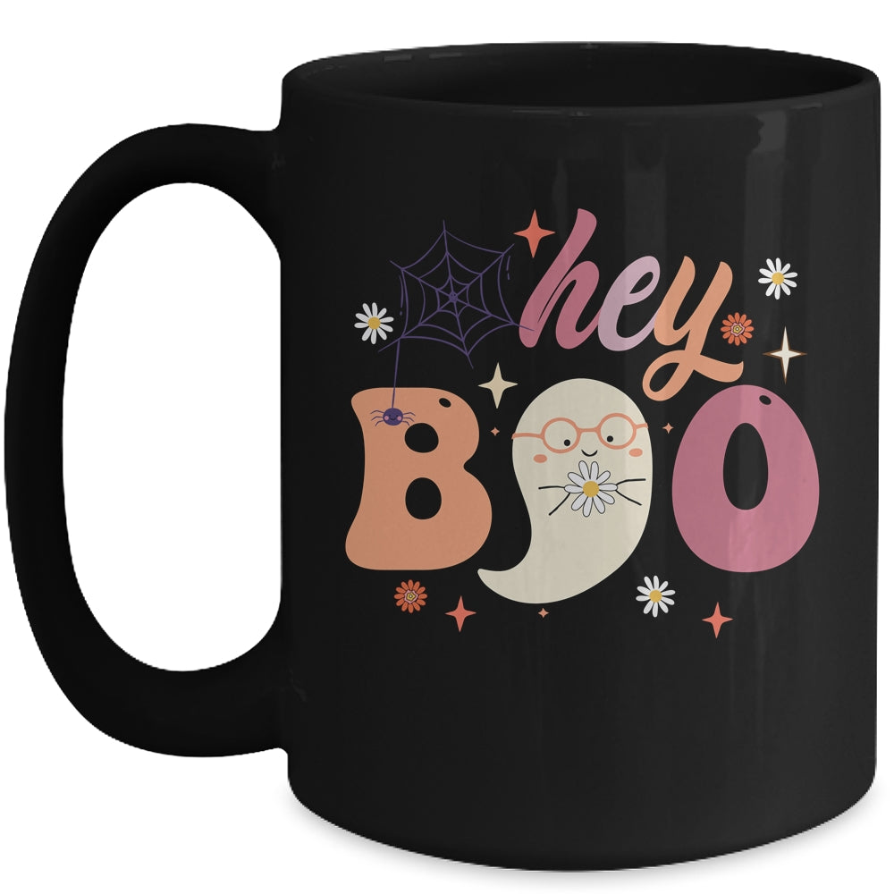 Groovy Ghost Halloween Hey Boo Trendy Halloween Mug | teecentury