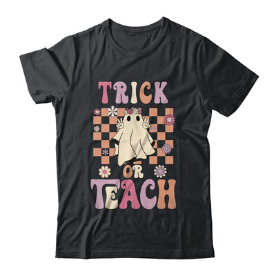 Groovy Halloween Teacher Floral Ghost Trick Or Teach Cute Shirt & Hoodie | teecentury