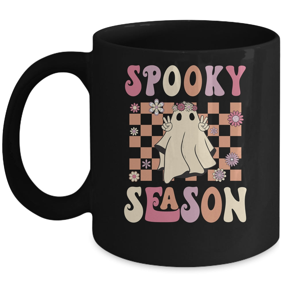 Groovy Retro Halloween Spooky Teacher Trick Or Teach Teacher Mug | teecentury