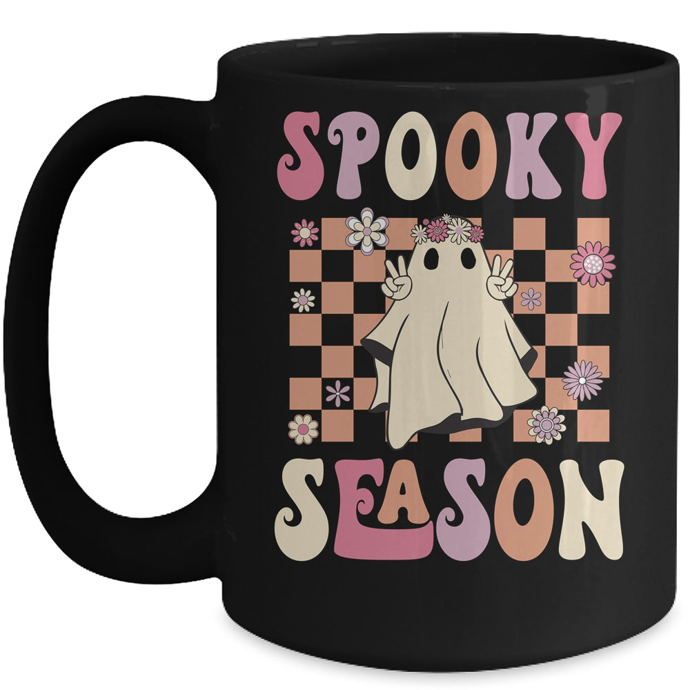 Groovy Retro Halloween Spooky Teacher Trick Or Teach Teacher Mug | teecentury