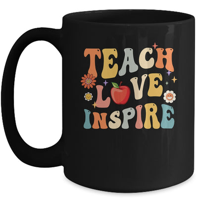 Groovy Retro Teach Love Inspire Back To School Mug | teecentury