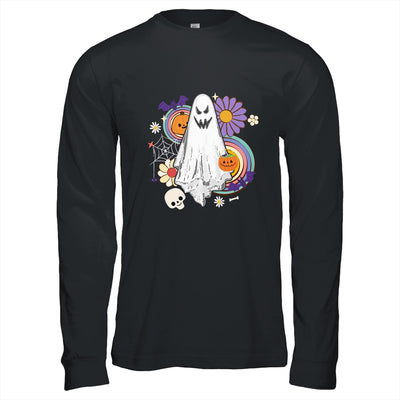 Groovy Vintage Floral Ghost Hippie Halloween Spooky Season Shirt & Hoodie | teecentury