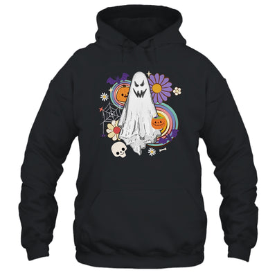 Groovy Vintage Floral Ghost Hippie Halloween Spooky Season Shirt & Hoodie | teecentury