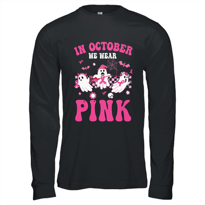 Groovy Wear Pink Breast Cancer Warrior Ghost Halloween Shirt & Hoodie | teecentury