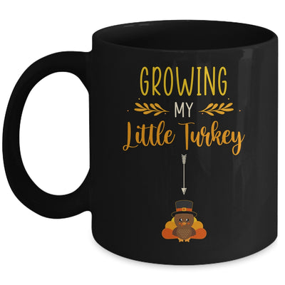 Growing My Turkey Thanksgiving Pregnancy Announcement Mug Coffee Mug | Teecentury.com