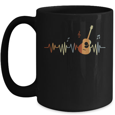 Guitar Heartbeat Vintage Musician Music Guitar Lover Mug | teecentury