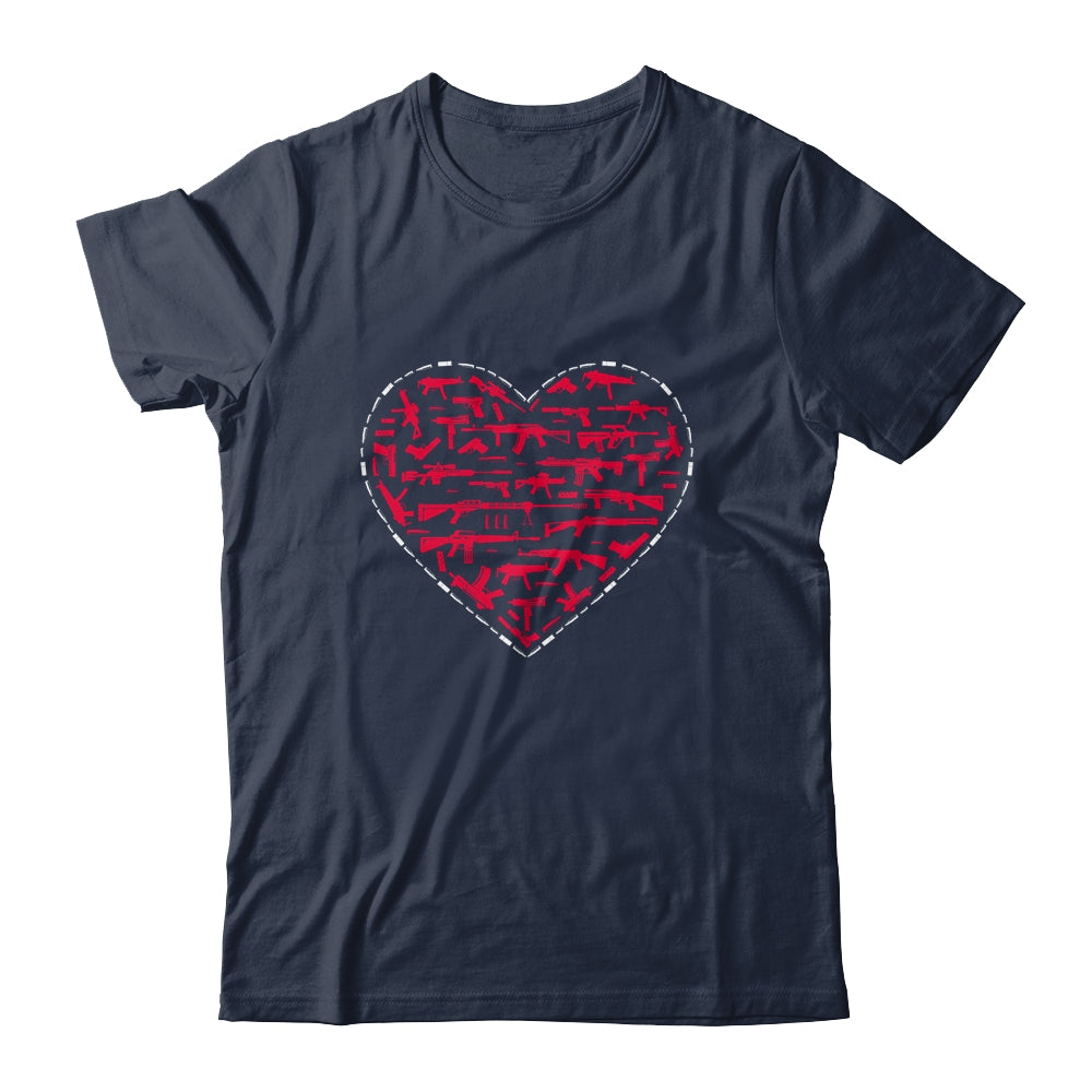 Gun Shaped Heart Valentines Days Gift Gun Lovers Gift Shirt & Hoodie ...