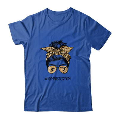 Gymnastics Mom Leopard Messy Bun Hair Glasses T-Shirt & Tank Top | Teecentury.com