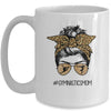 Gymnastics Mom Leopard Messy Bun Hair Glasses Mug Coffee Mug | Teecentury.com