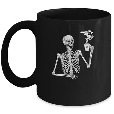 Halloween Coffee Drinking Skeleton Skull Mug Coffee Mug | Teecentury.com