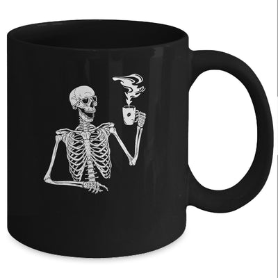 Halloween Coffee Drinking Skeleton Skull Mug Coffee Mug | Teecentury.com