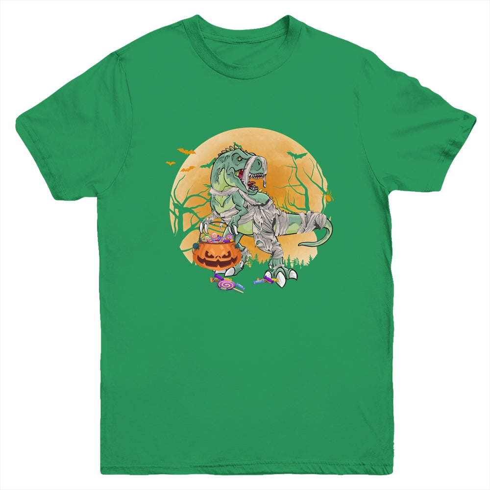Halloween For Boys Kids Dinosaur T Rex Mummy Pumpkin Youth Youth Shirt | Teecentury.com