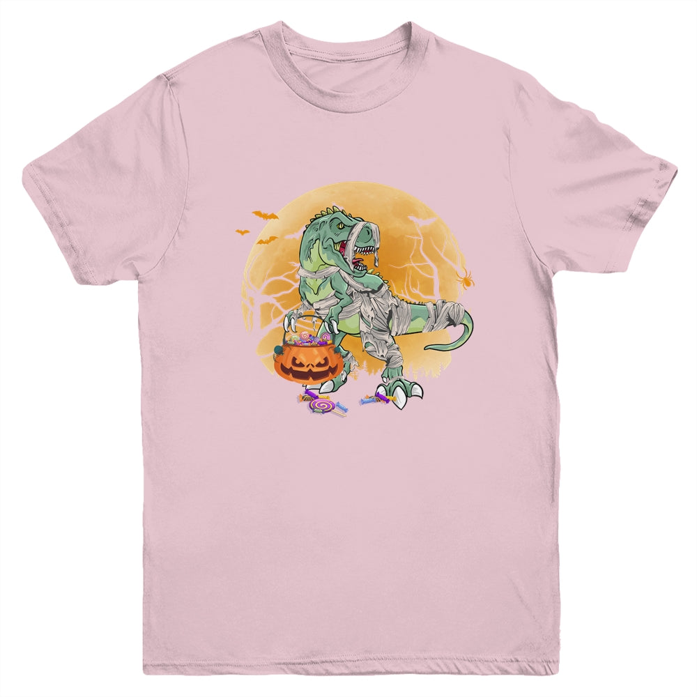 Halloween For Boys Kids Dinosaur T Rex Mummy Pumpkin Youth Youth Shirt | Teecentury.com