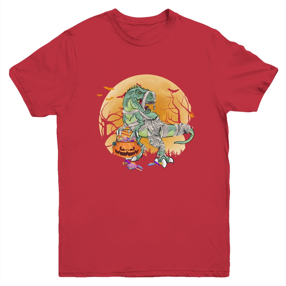Halloween For Boys Kids Dinosaur T Rex Mummy Pumpkin Youth Youth Shirt | Teecentury.com