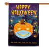 Halloween Pumpkin Flag Our Masks Will Scare Off The Spirits Flag | Teecentury.com