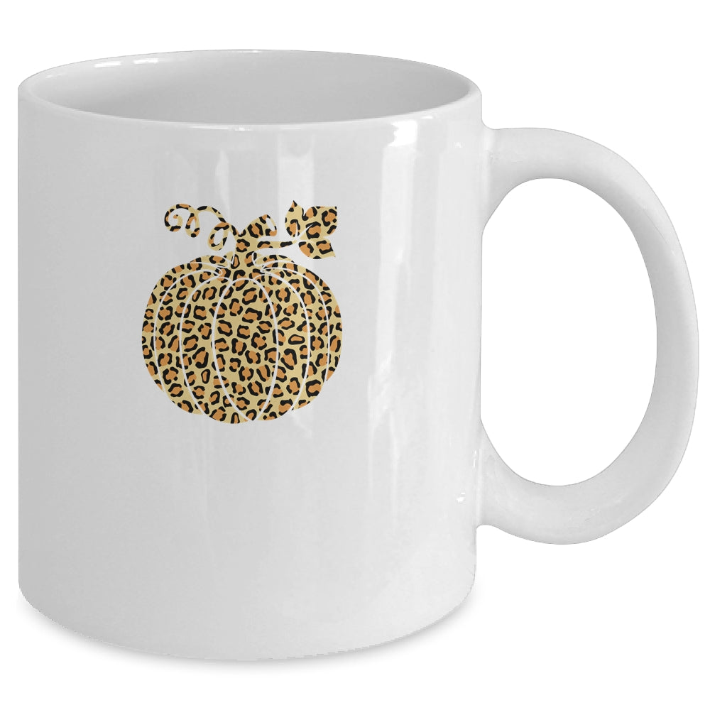 Halloween Pumpkin Women Plaid Leopard Funny Cute Fall Mug Coffee Mug | Teecentury.com