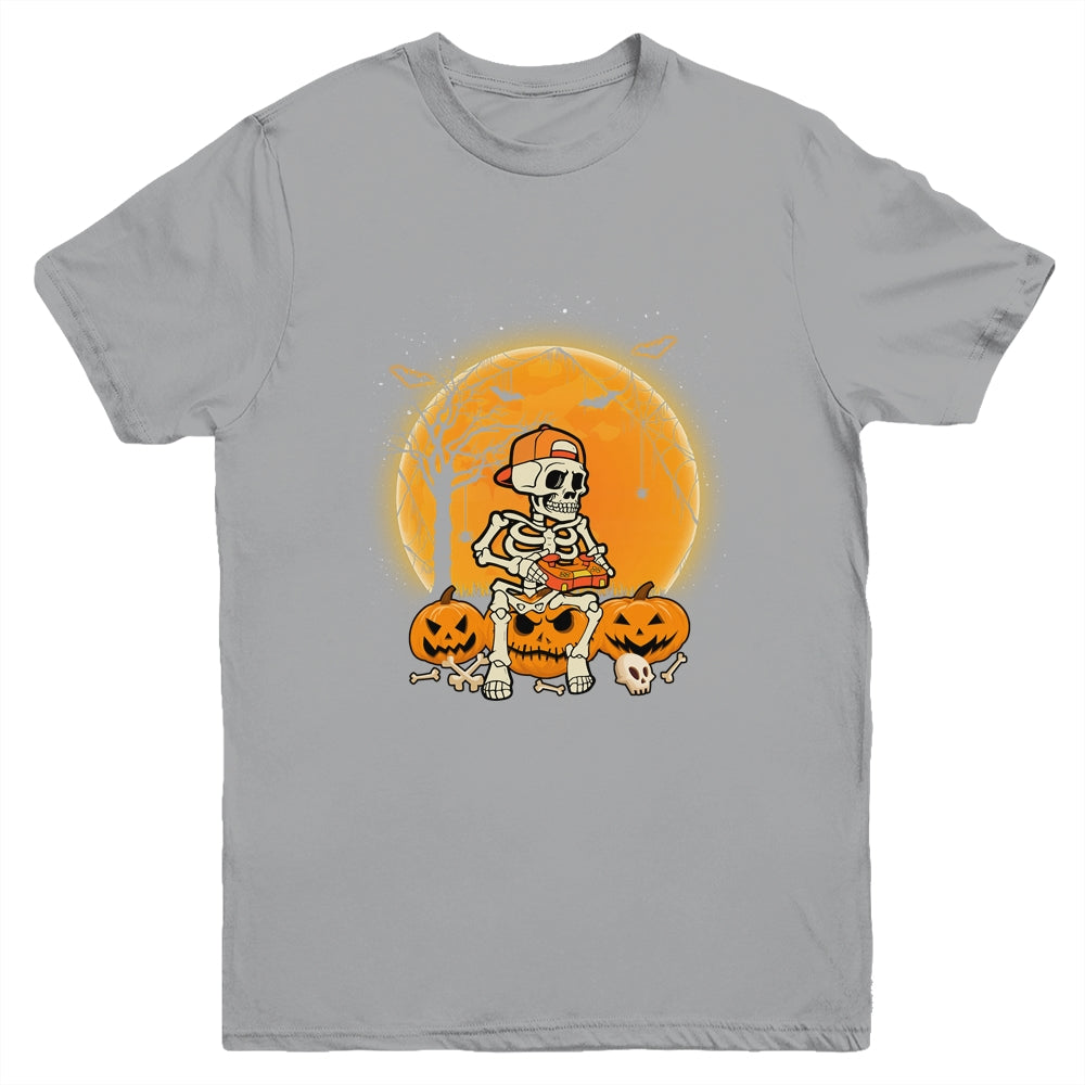 Halloween Skeleton Gamer Boys Kids Teens Gaming Youth Youth Shirt | Teecentury.com