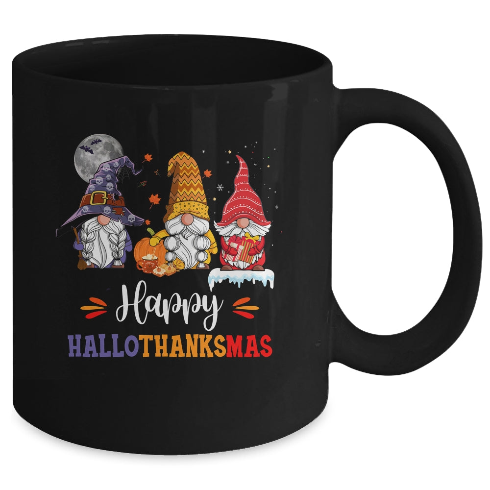 Halloween Thanksgiving Christmas Happy HalloThanksMas Gnomes Mug Coffee Mug | Teecentury.com