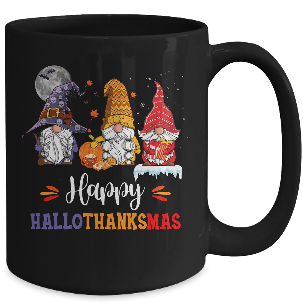 Halloween Thanksgiving Christmas Happy HalloThanksMas Gnomes Mug Coffee Mug | Teecentury.com