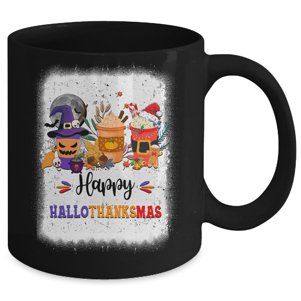Halloween Thanksgiving Christmas Happy Hallothanksmas Coffee Mug | teecentury