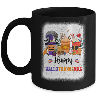Halloween Thanksgiving Christmas Happy Hallothanksmas Coffee Mug | teecentury