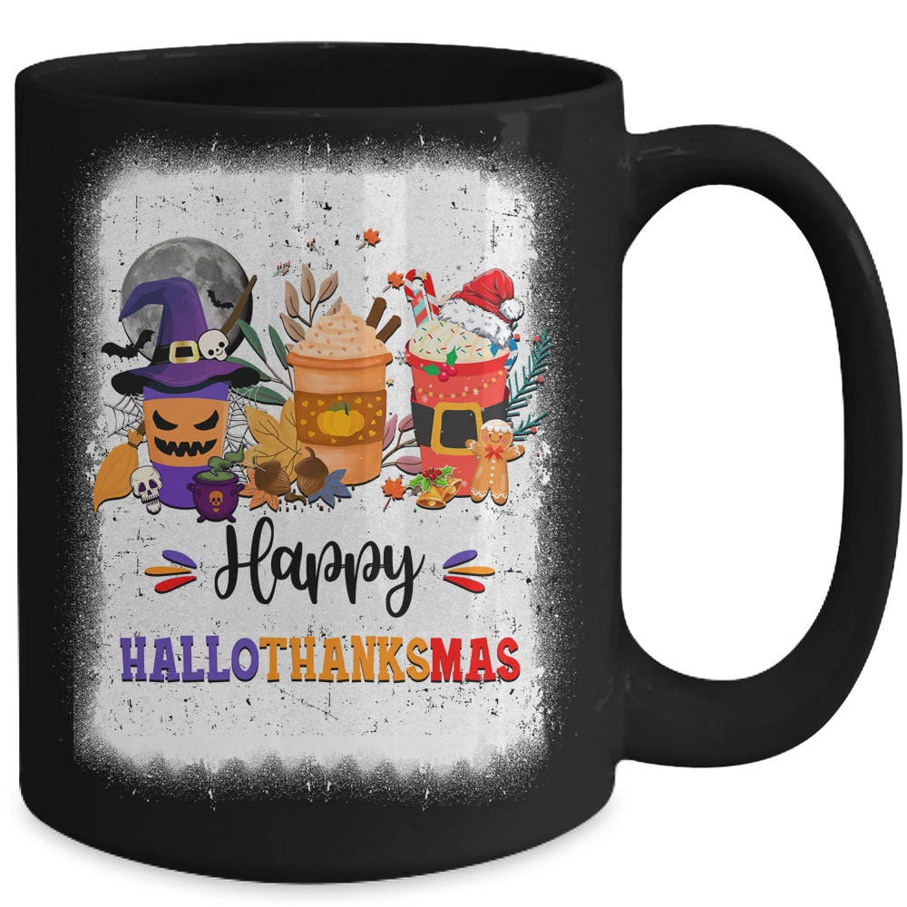 Halloween Thanksgiving Christmas Happy Hallothanksmas Coffee Mug | teecentury
