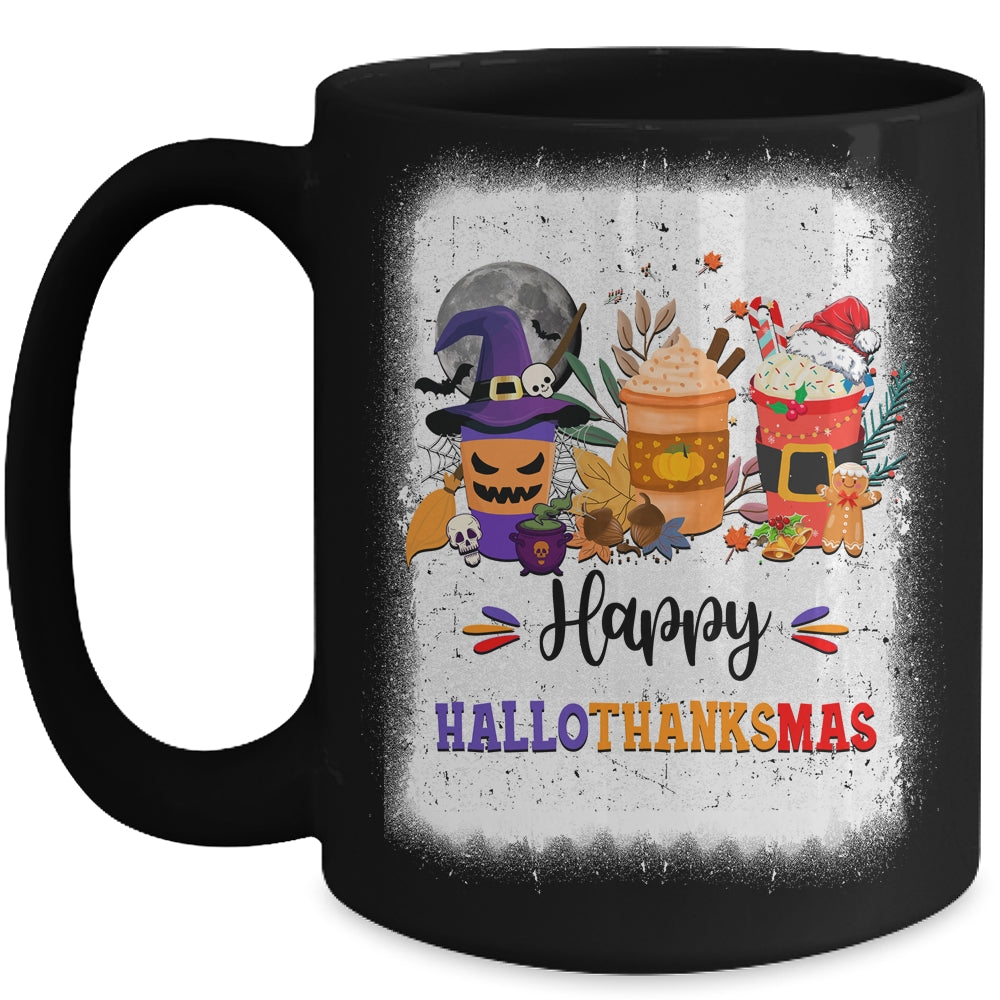 Halloween Thanksgiving Christmas Happy Hallothanksmas Coffee Mug | teecentury