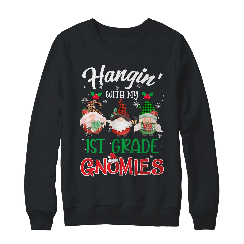 Hangin With My 1st Grade Gnomies Christmas Teacher Buffalo T-Shirt & Sweatshirt | Teecentury.com