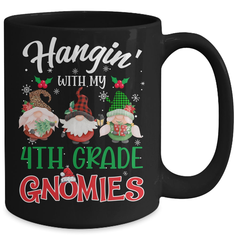 Hangin With My 4th Grade Gnomies Christmas Teacher Buffalo Mug Coffee Mug | Teecentury.com
