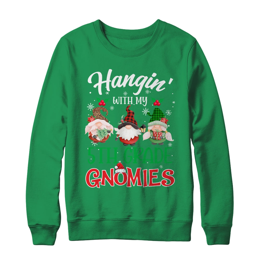 Hangin With My 5th Grade Gnomies Christmas Teacher Buffalo T-Shirt & Sweatshirt | Teecentury.com