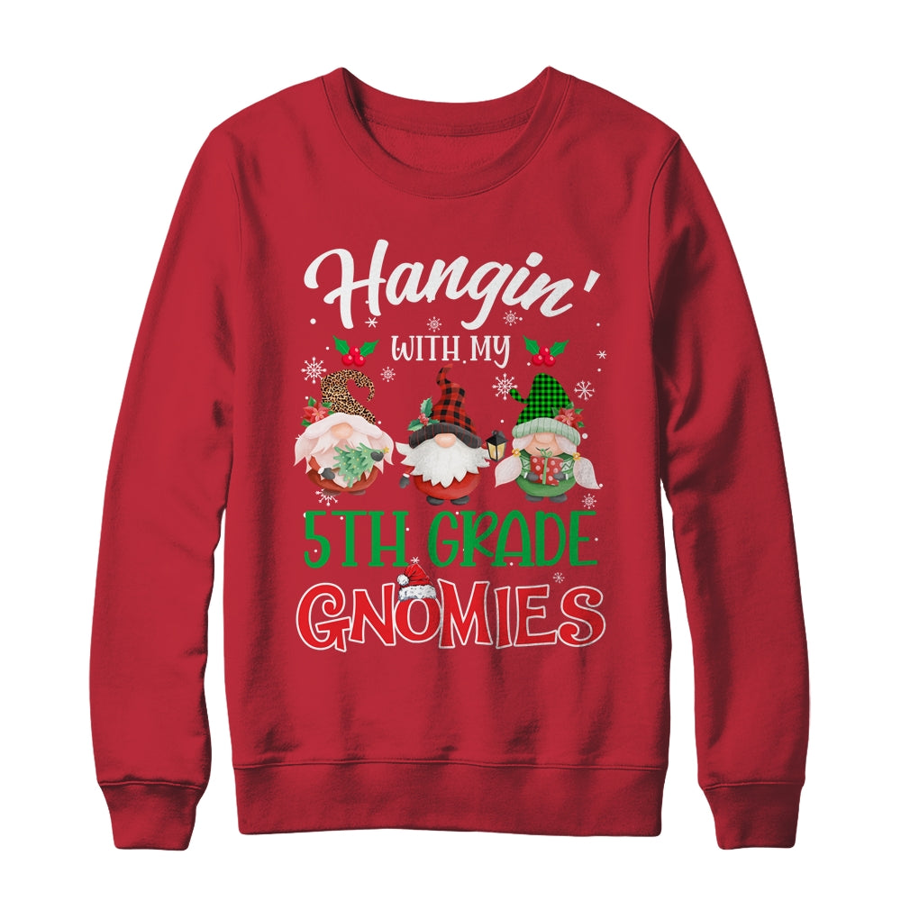 Hangin With My 5th Grade Gnomies Christmas Teacher Buffalo T-Shirt & Sweatshirt | Teecentury.com