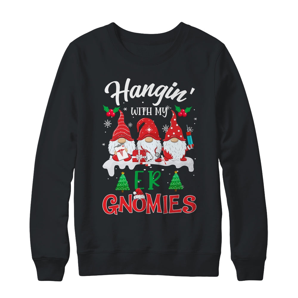 Hanging With My ER Gnomies Nurse Christmas Santa Hat T-Shirt & Sweatshirt | Teecentury.com