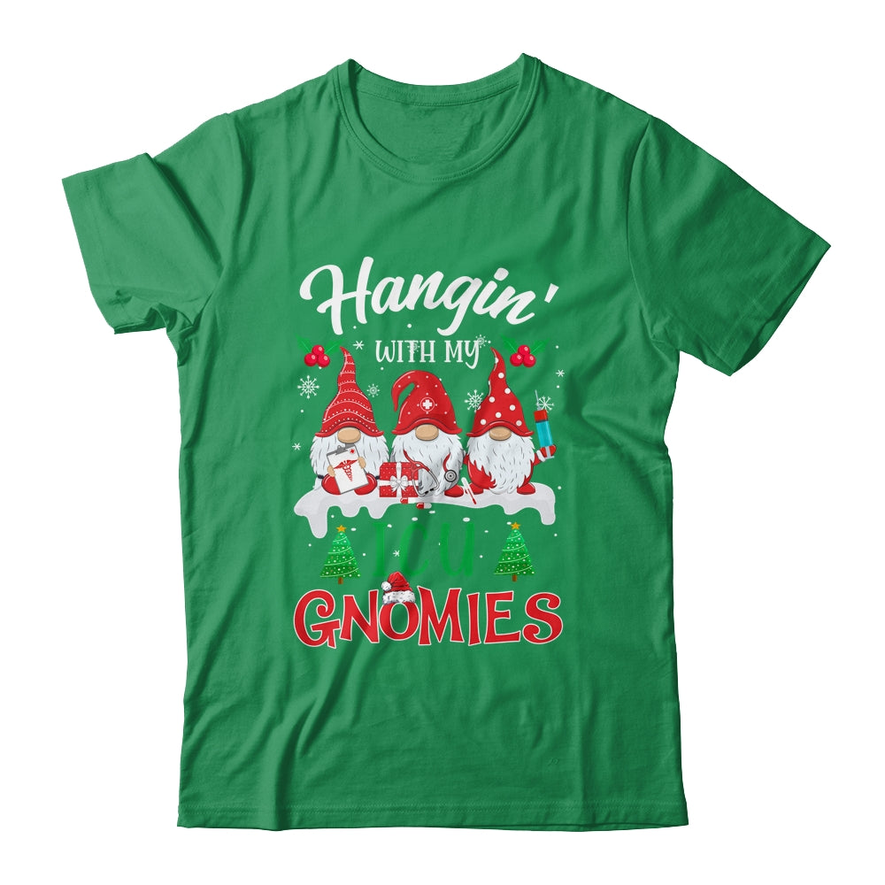 Hanging With My ICU Gnomies Nurse Christmas Santa Hat T-Shirt & Sweatshirt | Teecentury.com