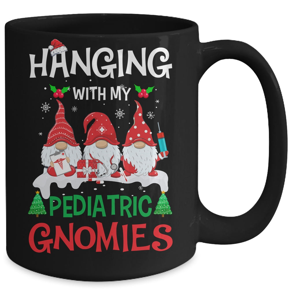 Hanging With My Pediatric Gnomies Nurse Christmas Santa Hat Mug Coffee Mug | Teecentury.com