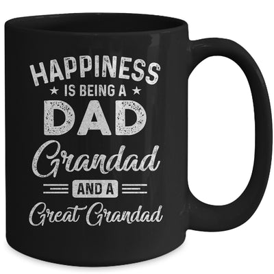 Happiness Is Being A Dad Grandad And Great Grandad Mug Coffee Mug | Teecentury.com