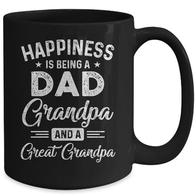 Happiness Is Being A Dad Grandpa And Great Grandpa Mug Coffee Mug | Teecentury.com