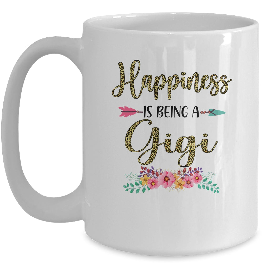 Happiness Is Being A Gigi For Women Leopard Mothers Day Mug Coffee Mug | Teecentury.com